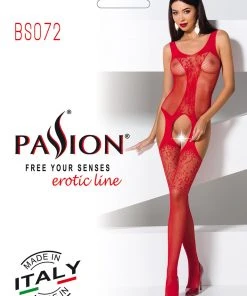 Passion Lingerie Bodystockings Passion Bodystocking BS072 Red