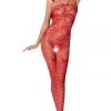 Passion Lingerie Passion Bodystocking BS076 Red Bodystockings