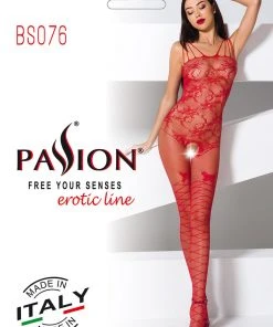Passion Lingerie Passion Bodystocking BS076 Red Bodystockings