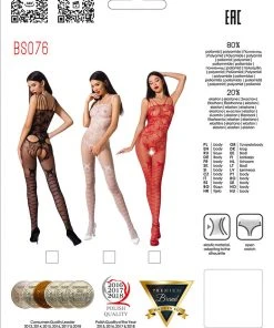 Passion Lingerie Passion Bodystocking BS076 Red Bodystockings