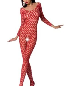 Passion Lingerie Passion Bodystocking BS077 Red Bodystockings