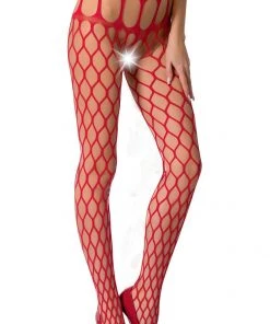 Passion Lingerie S021 Stockings Red