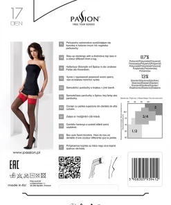 Passion Lingerie Passion Grigio/Nero Grey-Silver/Black Stockings ST004 Stockings And Holdups