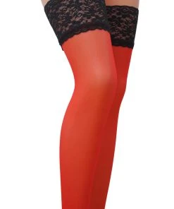 Passion Lingerie Passion Roso/Nero Red/Black Stockings ST004 Stockings And Holdups