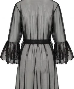 Passion Lingerie Passion Lovelia Penignoir Dressing Gown Black