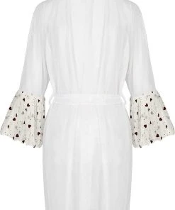 Passion Lingerie Passion Lovelia Penignoir Dressing Gown White Chemises, Nightwear