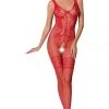Passion Lingerie Bodystockings Passion Bodystocking BS069 Red