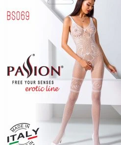 Passion Lingerie Bodystockings Passion Bodystocking BS069 White