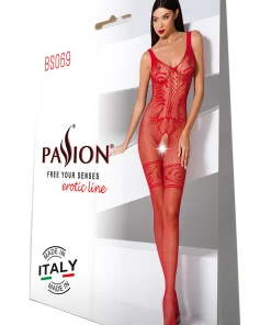 Passion Lingerie Bodystockings Passion Bodystocking BS069 Red