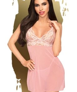 Penthouse Bedtime Story Mini Dress Rose Chemises, Nightwear