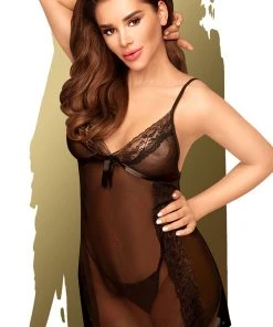 Penthouse Chemises, Nightwear Passion Casual Seduction Black