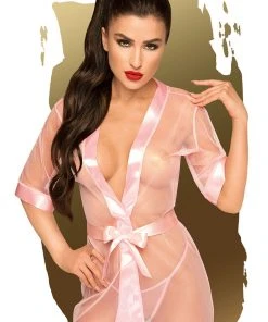 Chemises, Nightwear Penthouse Midnight Mirage Pink Kimono