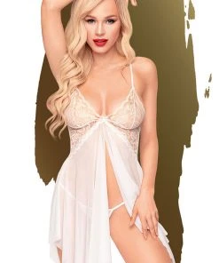 Chemises, Nightwear Penthouse Sweet Beast White Babydoll