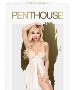 Chemises, Nightwear Penthouse Sweet Beast White Babydoll