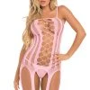 Pink Lipstick Fake News Pink Bodystocking Bodystockings