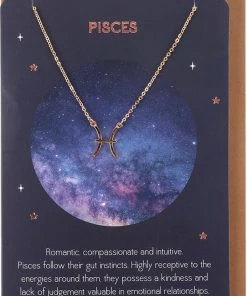 Something Different Pisces Zodiac Necklace Card All Jewellery
