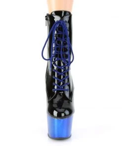 Pleaser ADORE 1020 Royal Blue Chrome Boots Ladies Fetish Boots