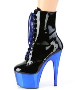 Pleaser ADORE 1020 Royal Blue Chrome Boots Ladies Fetish Boots