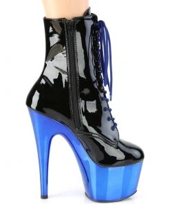 Pleaser ADORE 1020 Royal Blue Chrome Boots Ladies Fetish Boots