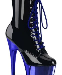 Pleaser ADORE 1020 Royal Blue Chrome Boots Ladies Fetish Boots