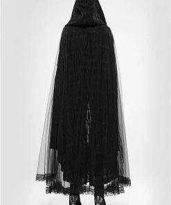 Ladies Gothic Clothing Punk Rave Black Swan Lace Cape