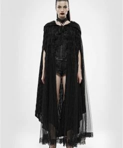 Ladies Gothic Clothing Punk Rave Black Swan Lace Cape