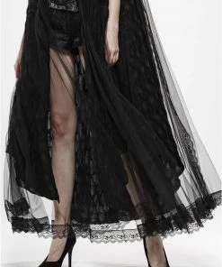 Ladies Gothic Clothing Punk Rave Black Swan Lace Cape
