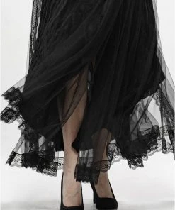 Ladies Gothic Clothing Punk Rave Black Swan Lace Cape
