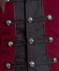 Innocent Clothing Poizen Red Velvet Pirate Coat Mens Gothic Clothing