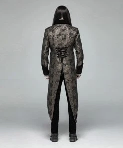 Punk Rave Draconia Rose Tail Coat Brown