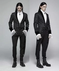 Punk Rave Draconia Rose Tail Coat Black Mens Gothic Clothing