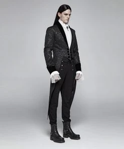 Punk Rave Draconia Rose Tail Coat Black Mens Gothic Clothing