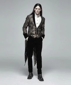 Punk Rave Draconia Rose Tail Coat Brown