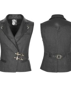Punk Rave Formal Waistcoat Black Mens Gothic Clothing