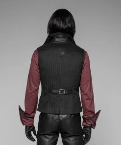 Punk Rave Formal Waistcoat Black Mens Gothic Clothing