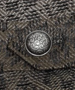 Mens Gothic Clothing Punk Rave Dark Gold Jacquard Gentleman Vest