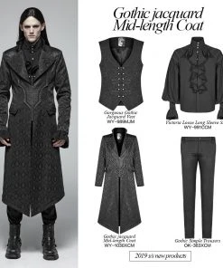 Punk Rave Gothic Jacquard Aristocrat Coat Mens Gothic Clothing