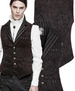 Punk Rave Gyrfalcon Waistcoat Brown
