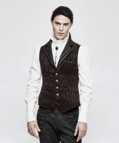 Punk Rave Gyrfalcon Waistcoat Brown