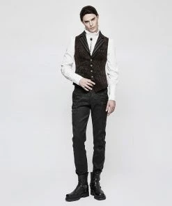 Punk Rave Gyrfalcon Waistcoat Brown