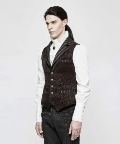 Punk Rave Gyrfalcon Waistcoat Brown
