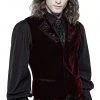 Mens Gothic Clothing Punk Rave Hamlet Waistcoat Red