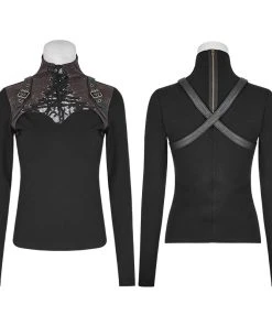 Punk Rave Hera Top Black T-476