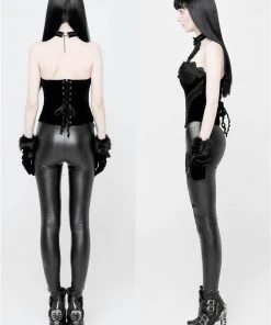 Ladies Gothic Clothing Punk Rave Red Soiree Leggings