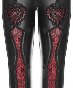 Ladies Gothic Clothing Punk Rave Red Soiree Leggings