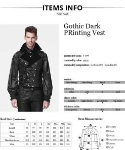 Mens Gothic Clothing Punk Rave Lucian Waistcoat
