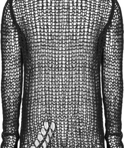 Mens Gothic Clothing Punk Rave Hollowed-Out Sweater