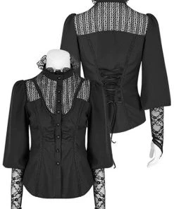 Punk Rave Victorian Gothic Shirt Black