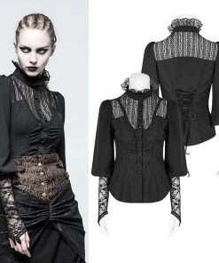 Punk Rave Victorian Gothic Shirt Black