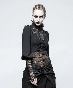 Punk Rave Victorian Gothic Shirt Black